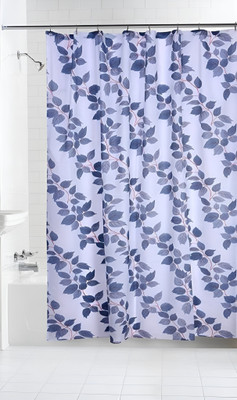 SHAVIN 220 cm (7 ft) Door PVC Room Darkening Curtain Single Curtain(Blue, Printed, Floral)