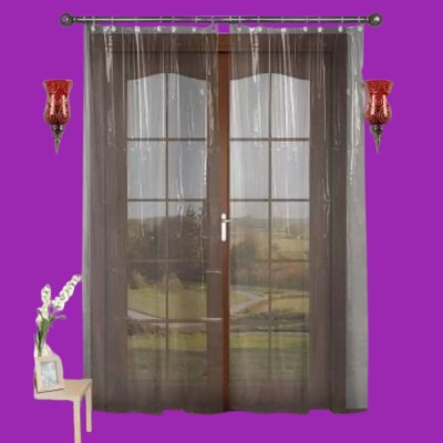 Pop Shade 183 cm (6 ft) Polyester Transparent Door Curtain (Pack Of 2)(Solid, Transparent)