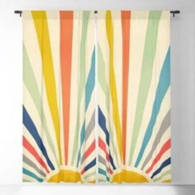 SJV 214 cm (7 ft) Polyester Room Darkening Door Curtain (Pack Of 2)(Geometric, Yellow)