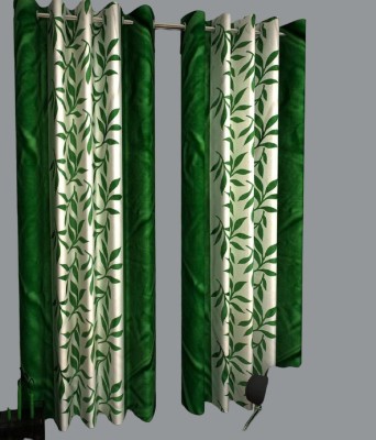 Styletex 213 cm (7 ft) Polyester Semi Transparent Window Curtain Single Curtain(Floral, Blue, Green, Black, Brown)