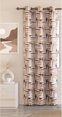 HOMEMONDE 243.84 cm (8 ft) Polyester Blackout Shower Curtain Single Curtain(Printed, Multicolor - Paint Stripes)