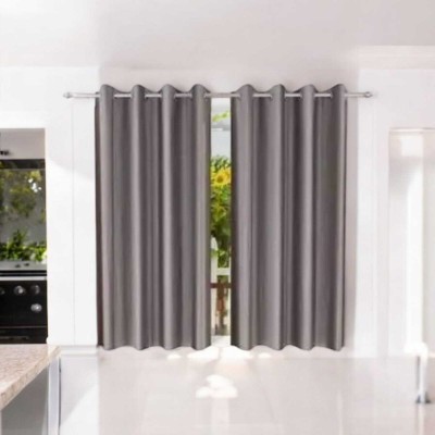 IJYA 60 cm (2 ft) Polyester Semi Transparent Window Curtain (Pack Of 2)(Plain, Semi Transparent)