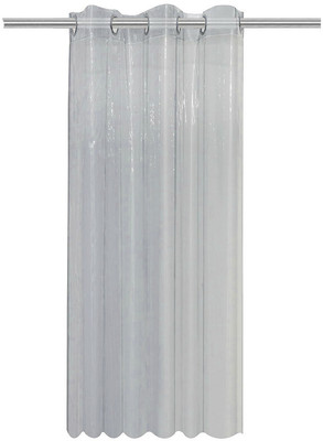 Bluegrass 213 cm (7 ft) PVC Transparent Window Curtain Single Curtain(Plain, White)