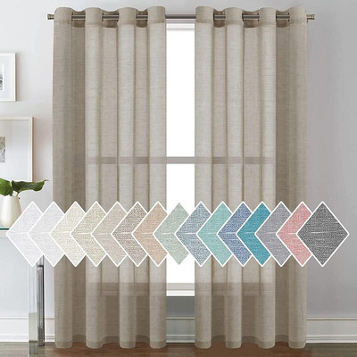 RSTC 152 cm (5 ft) Cotton Transparent Window Curtain Single Curtain(Plain, Camel)
