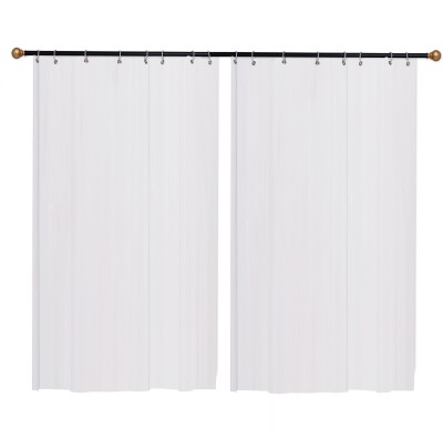 KRISHNA HOME DÉCOR 336 cm (11 ft) PVC Transparent Door Curtain Single Curtain(Plain, CLEAR)