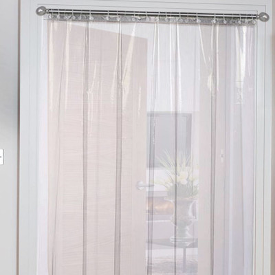 The Furnishing Tree 212 cm (7 ft) Door PVC Transparent Curtain Single Curtain(Transparent, Plain)