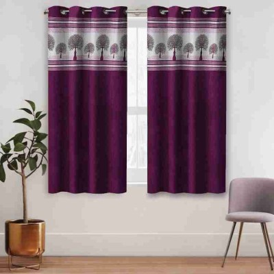 LIV ORIGIN 153 cm (5 ft) Polyester Room Darkening Window Curtain (Pack Of 2)(Embroidered, WINE)
