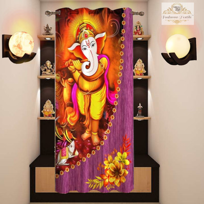 FOOFARAW TEXTILE 152 cm (5 ft) Window Polyester Room Darkening Curtain Single Curtain(Multicolor_4, 3D Printed)