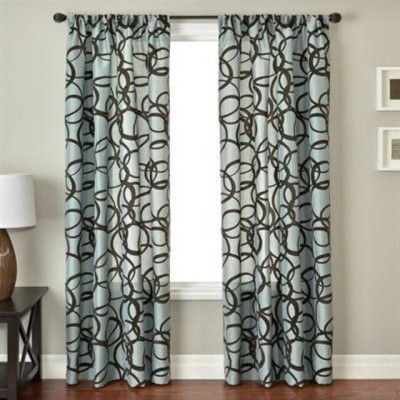 p23 274 cm (9 ft) Polyester Room Darkening Long Door Curtain (Pack Of 2)(Geometric, Grey)