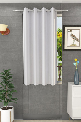Panipat Textile Hub 152.4 cm (5 ft) Polyester Semi Transparent Window Curtain Single Curtain(Solid, White)