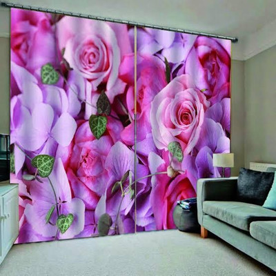 Tample Fab 214 cm (7 ft) Door Polyester Room Darkening Curtain Single Curtain(Purple, Floral)