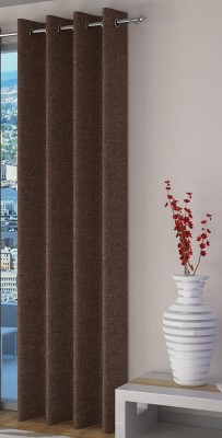 Freshfromloom 274 cm (9 ft) Polyester Room Darkening Long Door Curtain Single Curtain(Plain, Coffee)