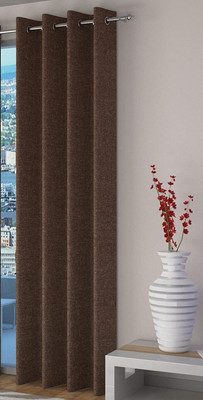 Freshfromloom 274 cm (9 ft) Long Door Polyester Room Darkening Curtain Single Curtain(Coffee, Plain)