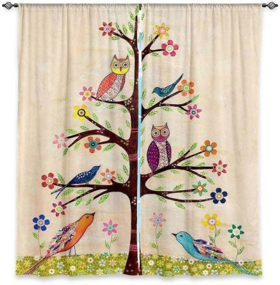 Vmd 214 cm (7 ft) Polyester Room Darkening Door Curtain (Pack Of 2)(Floral, Multicolor)