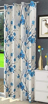Fresh from Loom 213 cm (7 ft) Door Polyester Semi Transparent Curtain Single Curtain(Aqua, Solid)