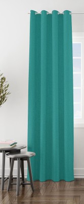 HOMEMONDE 243 cm (8 ft) Velvet Room Darkening Shower Curtain Single Curtain(Solid, Turquoise)