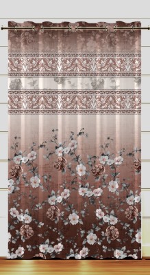 Ad Nx 154 cm (5 ft) Polyester Room Darkening Window Curtain (Pack Of 2)(Floral, Brown)