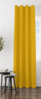 HOMEMONDE 243 cm (8 ft) Velvet Room Darkening Shower Curtain Single Curtain(Solid, Yellow)
