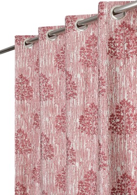 FABDRAPE 243.84 cm (8 ft) Polyester Room Darkening Shower Curtain Single Curtain(Floral, Maroon)