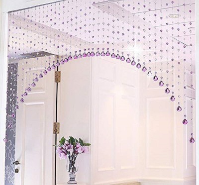 Yutiriti 92 cm (3 ft) PVC Semi Transparent Window Curtain (Pack Of 10)(Geometric, Purple)