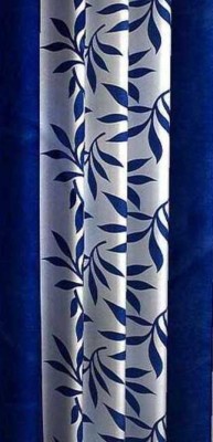 Radha Enterprises 274 cm (9 ft) Polyester Semi Transparent Long Door Curtain (Pack Of 2)(Printed, Blue)