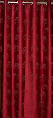Shivkirpa 154 cm (5 ft) Polyester Semi Transparent Window Curtain Single Curtain(Solid, Maroon)