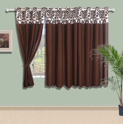 SWAYAM 152.4 cm (5 ft) Cotton Window Curtain Single Curtain(Solid, Brown)