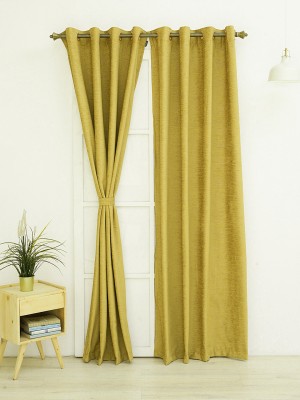 Ariana 218 cm (7 ft) Polyester Semi Transparent Door Curtain Single Curtain(Solid, Green)