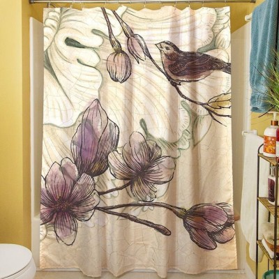 nobel fab 214 cm (7 ft) Polyester Room Darkening Door Curtain (Pack Of 2)(Floral, Grey)