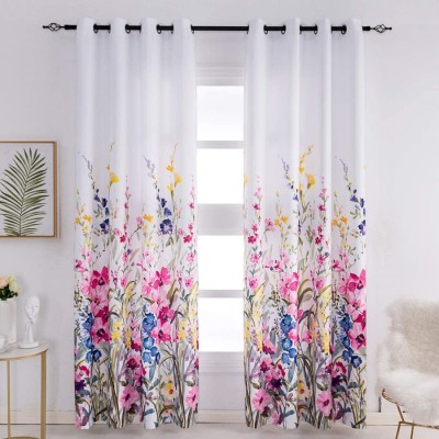 MUSKAN DECORE 214 cm (7 ft) Polyester Blackout Door Curtain (Pack Of 2)(3D Printed, Multicolor)