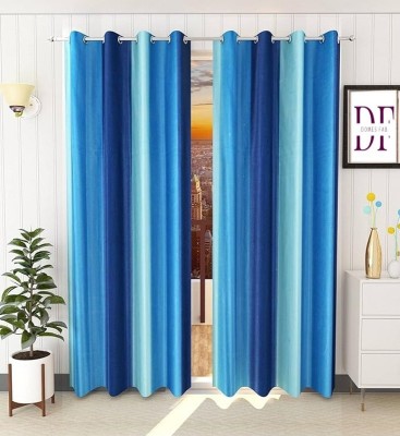 Domesfab 274 cm (9 ft) Polyester Room Darkening Long Door Curtain (Pack Of 2)(Plain, Aqua)