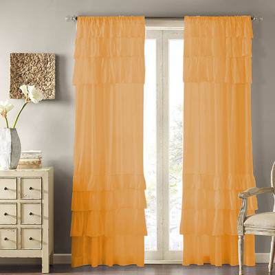 KRIVAFAB 84 cm (3 ft) Window Tissue Semi Transparent Curtain Single Curtain(925, Plain)