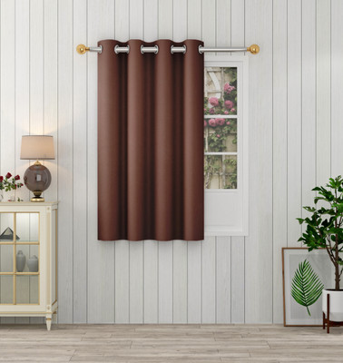 Panipat Textile Hub 153 cm (5 ft) Polyester Semi Transparent Window Curtain Single Curtain(Solid, Coffee)