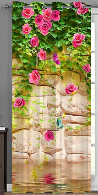 S4v 154 cm (5 ft) Window Polyester Room Darkening Curtain Single Curtain(Purple, Floral)