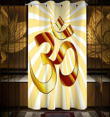 BELLA TRUE 152 cm (5 ft) Polyester Semi Transparent Window Curtain Single Curtain(Printed, Yellow)