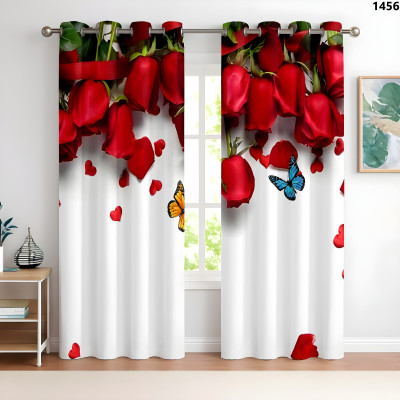 Kuntifashion 153 cm (5 ft) Polyester Blackout Window Curtain (Pack Of 2)(3D Printed, Product color)