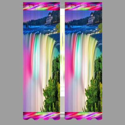Ad Nx 154 cm (5 ft) Polyester Room Darkening Window Curtain (Pack Of 2)(Floral, Multicolor)