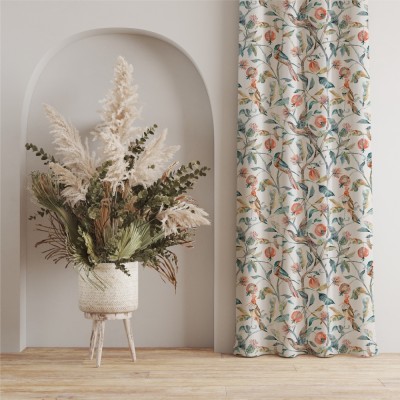 Urban Space 152 cm (5 ft) Polyester Blackout Window Curtain (Pack Of 2)(Floral, King Fisher)