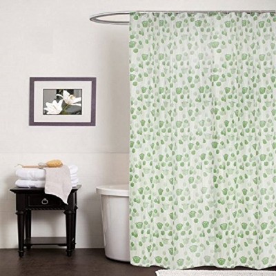 SHAVIN 274 cm (9 ft) PVC Semi Transparent Long Door Curtain Single Curtain(Printed, Green)