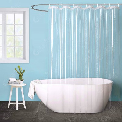 Glassiano 259.08 cm (9 ft) PVC Transparent Window Curtain Single Curtain(Solid, PVC Solid Water Proof Curtain Standard (Transparent), Washable, Pack of 1)