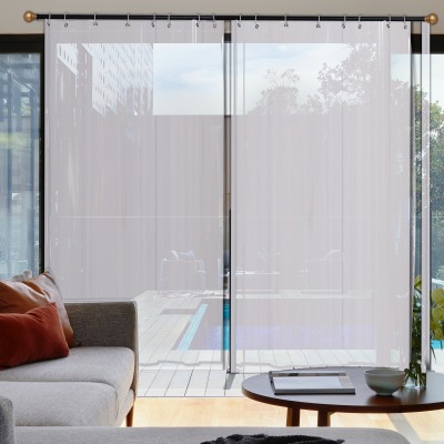 KRISHNAVIDYA ENTERPRISES 305 cm (10 ft) PVC Transparent Long Door Curtain Single Curtain(Solid, 0.30 MM)