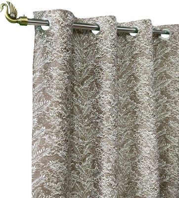 PR HANDLOOM 198 cm (7 ft) Polyester Blackout Shower Curtain Single Curtain(Printed, COFFEE)