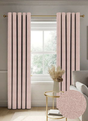 Casableu 274.32 cm (9 ft) Long Door Polyester Blackout Curtain (Pack Of 2)(medpink, Solid)