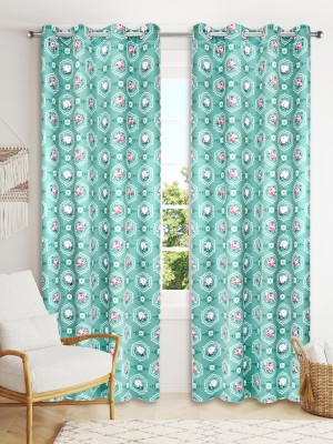 Vendola 213 cm (7 ft) Polyester Blackout Door Curtain (Pack Of 2)(Printed, Poce-1)