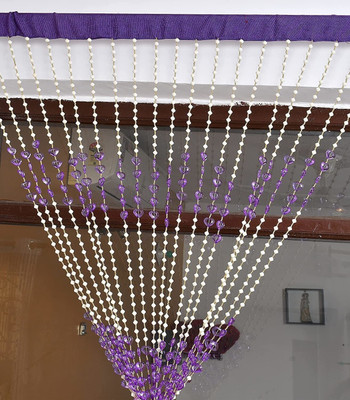ARVI Deco 214 cm (7 ft) Door Blends Transparent Curtain Single Curtain(Purple, Geometric)