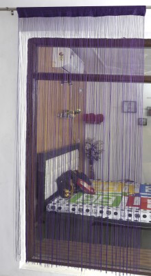 AFSN 214 cm (7 ft) Polyester Semi Transparent Door Curtain Single Curtain(Solid, Purple)