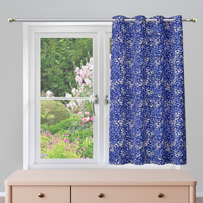 Poorak 153 cm (5 ft) Polyester Semi Transparent Window Curtain Single Curtain(Geometric, Abstract Blue)