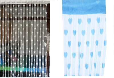 Gharsaaz 200 cm (7 ft) Window Polyester Semi Transparent Curtain (Pack Of 2)(Pink, Red, Printed)