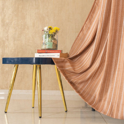 Urban Space 152 cm (5 ft) Window Polyester Semi Transparent Curtain (Pack Of 2)(Vertical Weaves Muddy Pink, Striped)