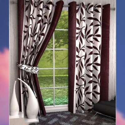 Cresset 153 cm (5 ft) Polyester Room Darkening Window Curtain (Pack Of 2)(Printed, Multicolor)